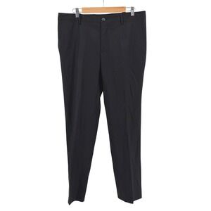 Dolce & Gabbana Mens 34x32 Black Virgin Wool Blend Stretch Dress Pants IT50